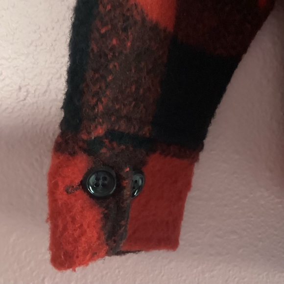 VINTAGE MELTON OUTERWEAR RED PLAID WOOL JACKET - Picture 9 of 11